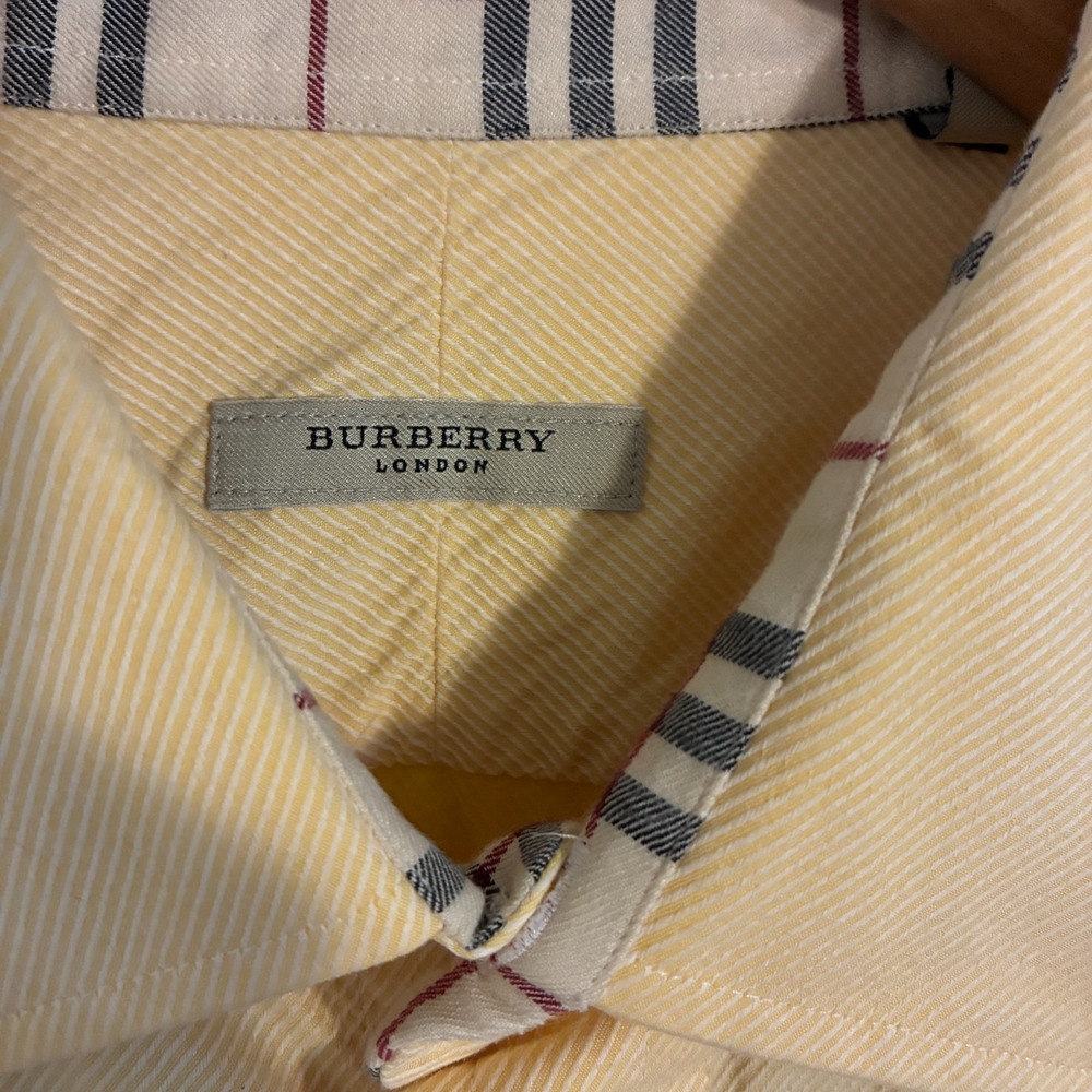 Burberry London Shirt Mens Size 17.5-L Nova Check Flip Cuff USA Made Designer - Picture 4 of 11